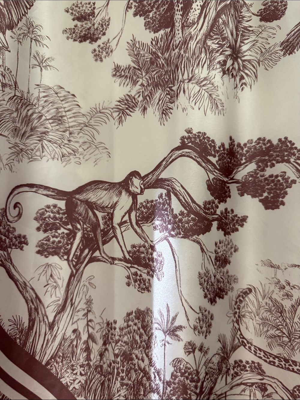 Southern Stitch Lightweight Printed Tunic Poncho in Brown and White - Picture 2 of 7